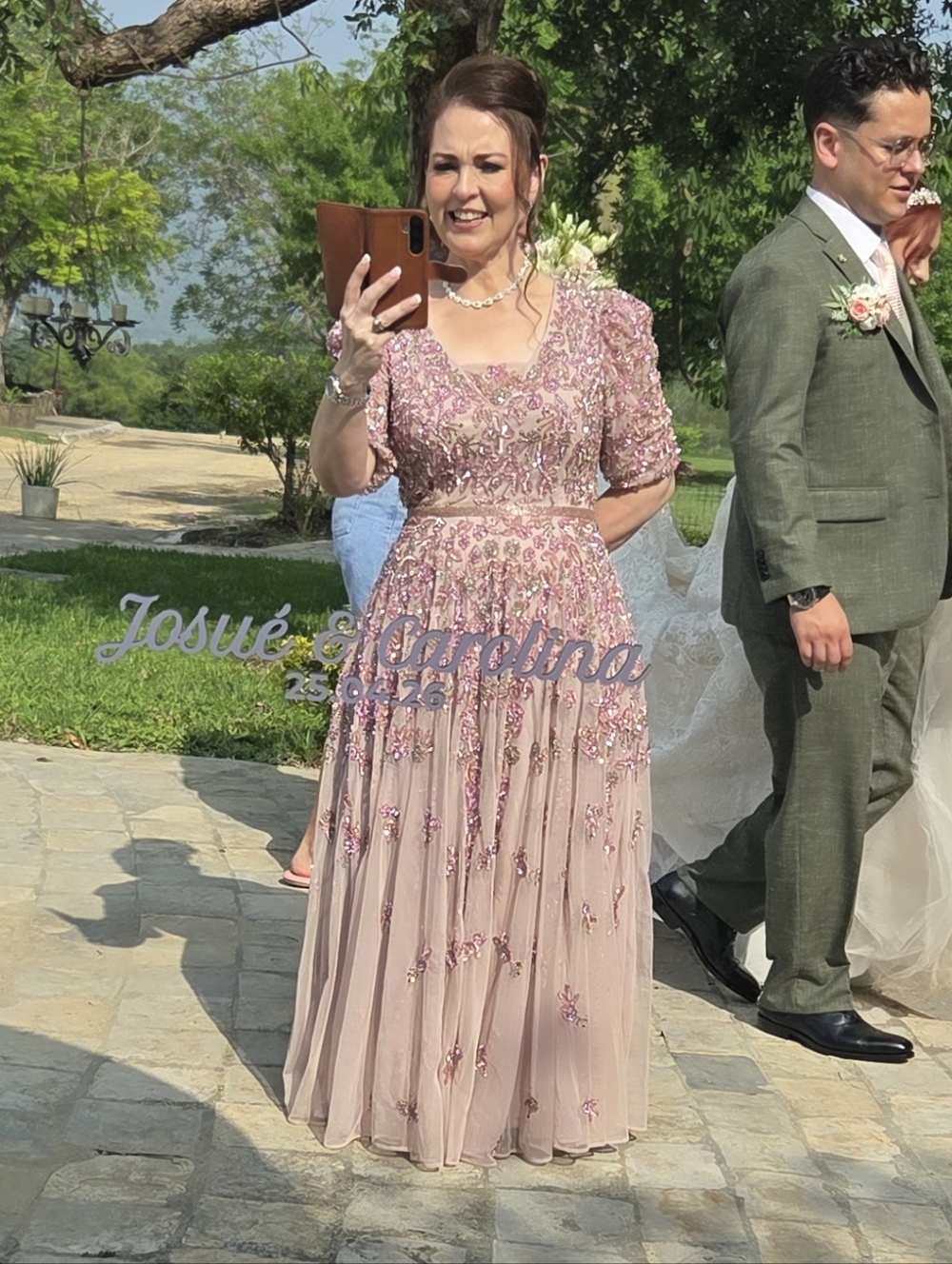 Mac Duggal Rose-Pink Size 6 Style: 5497 Embellished V-Neck Evening Gown - Picture 7 of 8